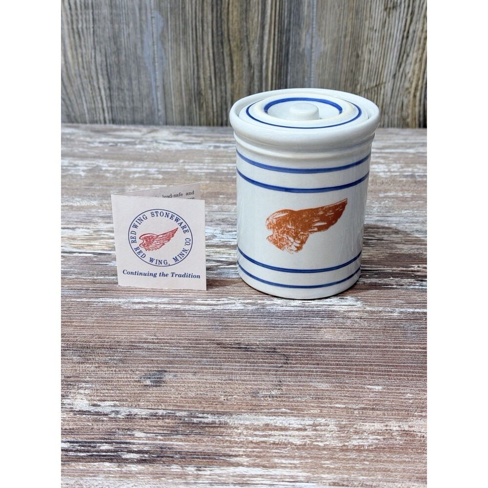 Vintage Red Wing Collectors Society Convention 1991 Stoneware Jar W Lid 4.5''